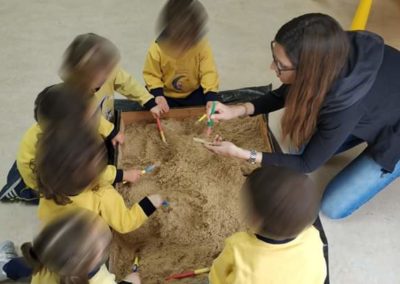 Comunidad educativa familias en la clase